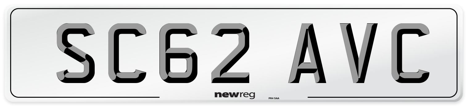 SC62 AVC Number Plate from New Reg